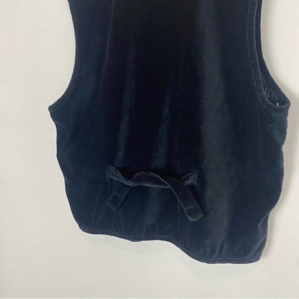 Vintage Van Heusen Black Velvet Button-Up Vest Size Medium - Picture 4 of 5